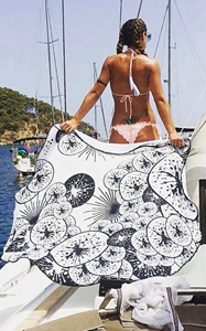 4709-1Quick Dry Floral Beach Cover-Up Beach Mat Tow